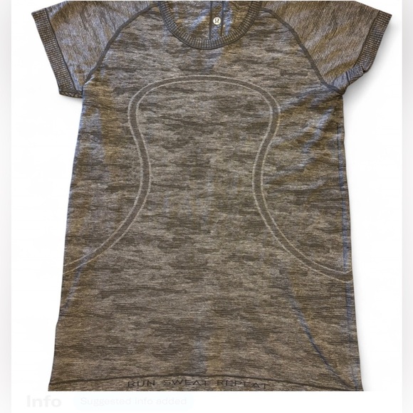 Lululemon Swiftly Tech 2.0 Short Sleeve “Run Sweat Repeat” Gray Camo – Size 12 - Picture 1 of 7